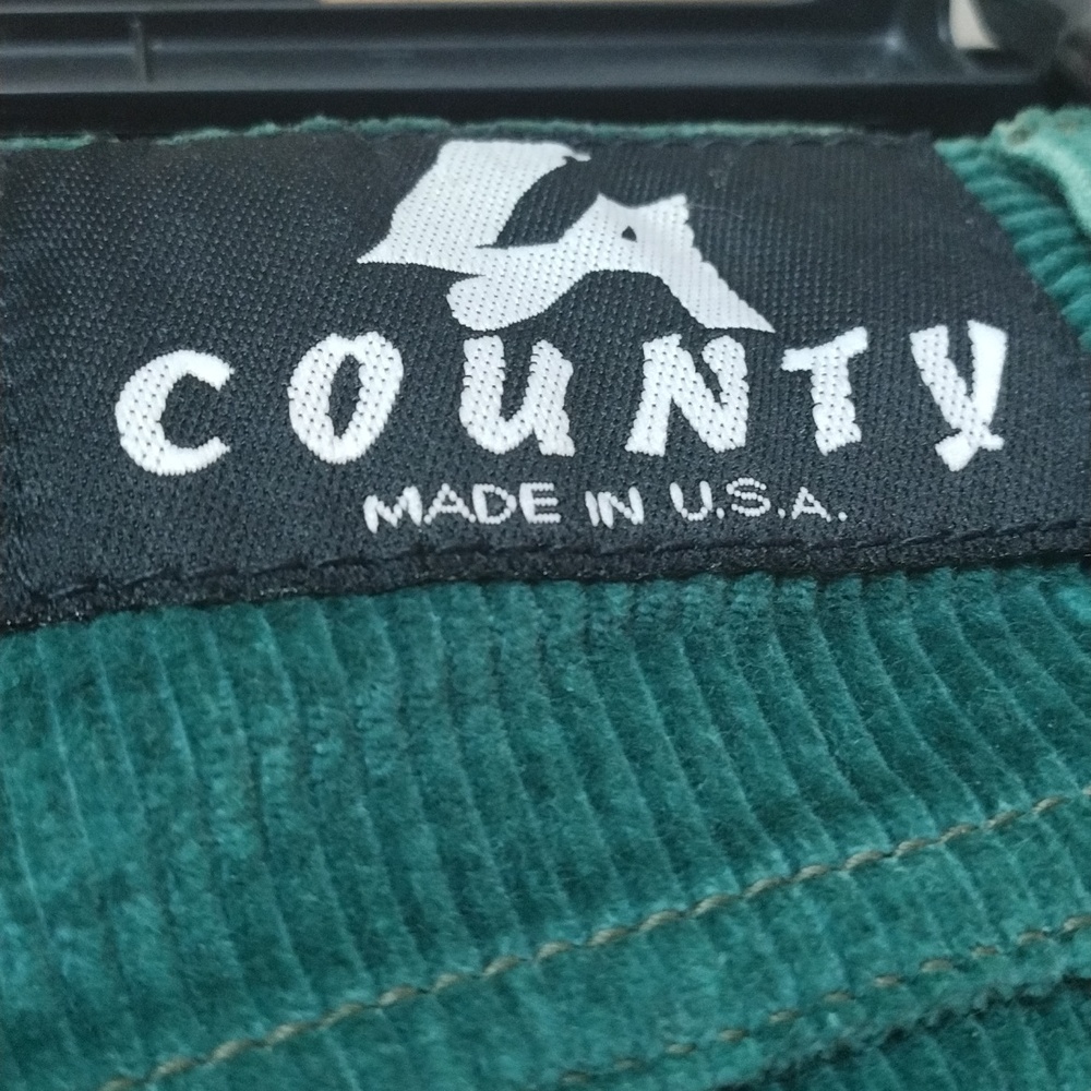 Green corduroy pants size 16 La county,made in USA with zipper and pockets